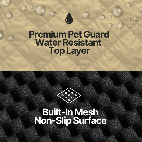 Pet Single Car Seat Cover with Floor Coverage Taupe