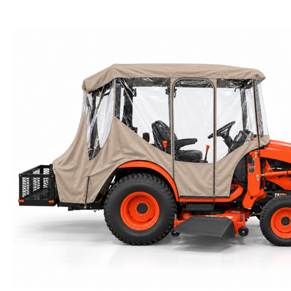 XL Tractor Enclosure Cab for Cold Weather & Rain Protection [ XL – 80" Roof (Operator + Rear Attachment Coverage ]