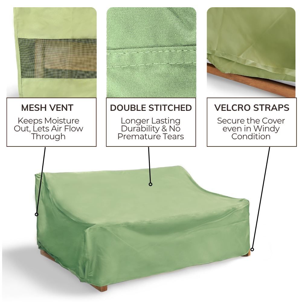 Patio Outdoor Large Sofa Cover Up to 93"L Aspen Green - Formosa Covers