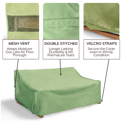 Patio Outdoor Large Sofa Cover Up to 93"L Aspen Green - Formosa Covers