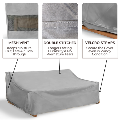 Patio Outdoor Large Sofa Cover Up to 93"L Reserve Grey - Formosa Covers
