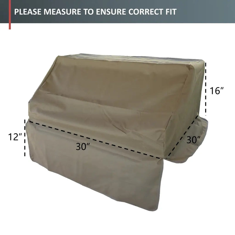 Built-In BBQ Outdoor Gas Grill Cover 30L x 30D 16H Taupe -