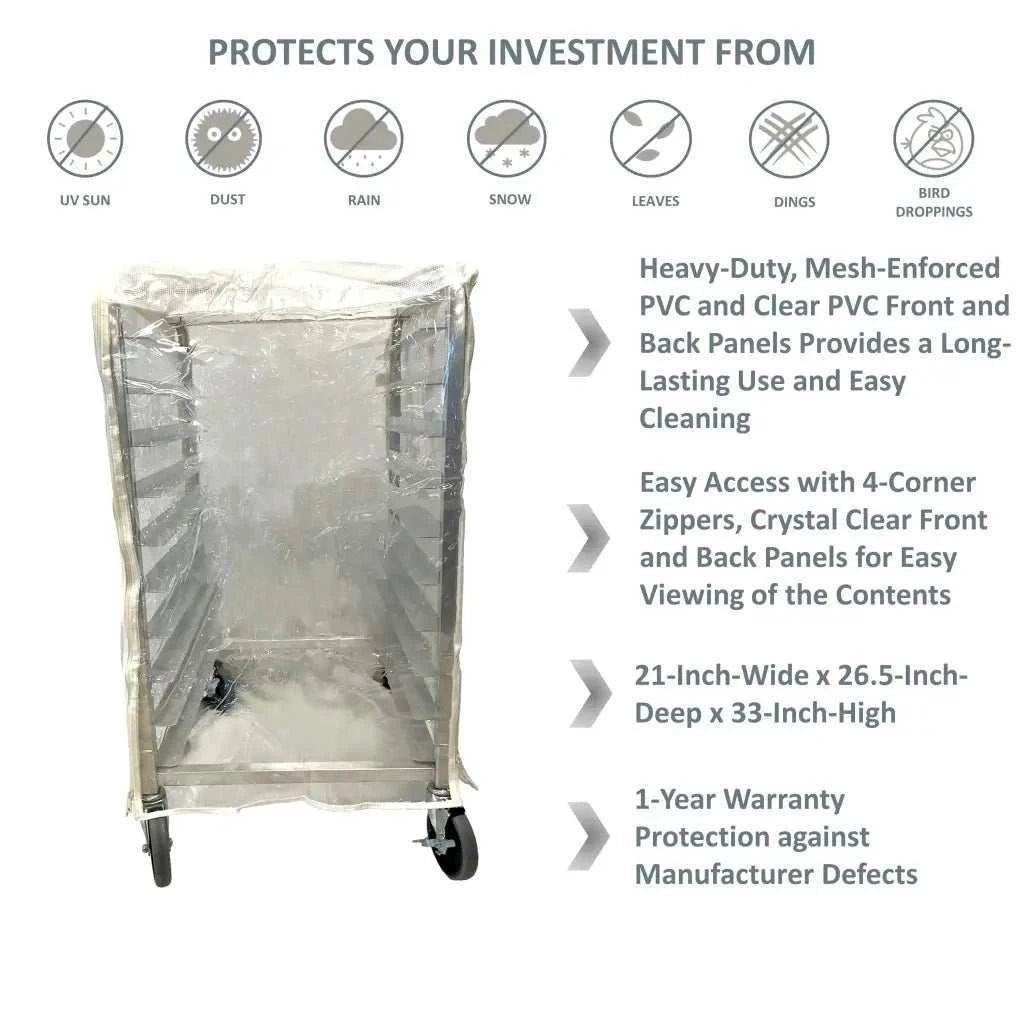 Bun Rack Cover 21W x 26.5D 33H All Clear PVC Panels - Fast