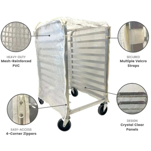 Bun Rack Cover 21W x 26.5D 33H All Clear PVC Panels - Fast