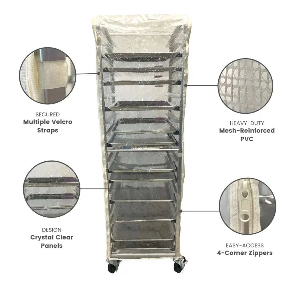Bun Rack Cover 21W x 26.5D 63H All Clear PVC Panels - Fast