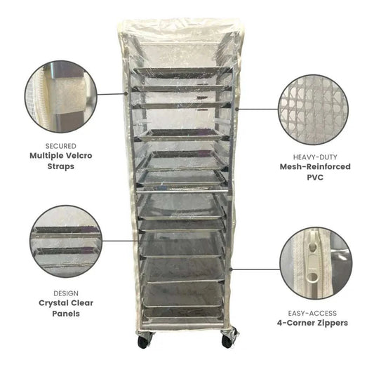 Bun Rack Cover 21W x 26.5D 63H All Clear PVC Panels - Fast