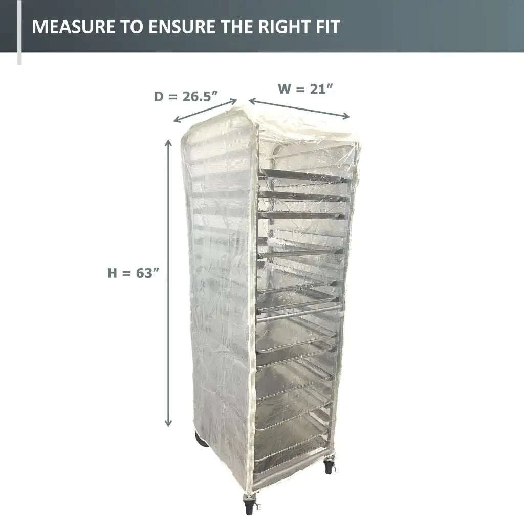 Bun Rack Cover 21W x 26.5D 63H All Clear PVC Panels - Fast