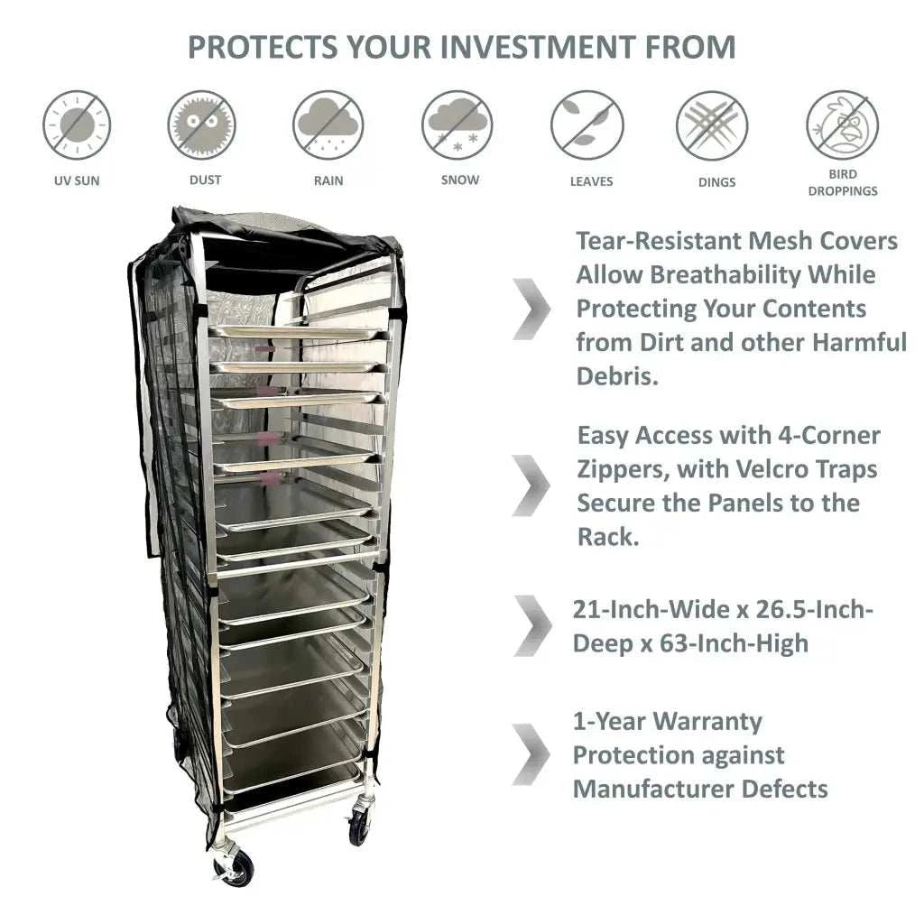 Bun Rack Cover 21W x 26.5D 63H Mesh Netting - Fast shipping