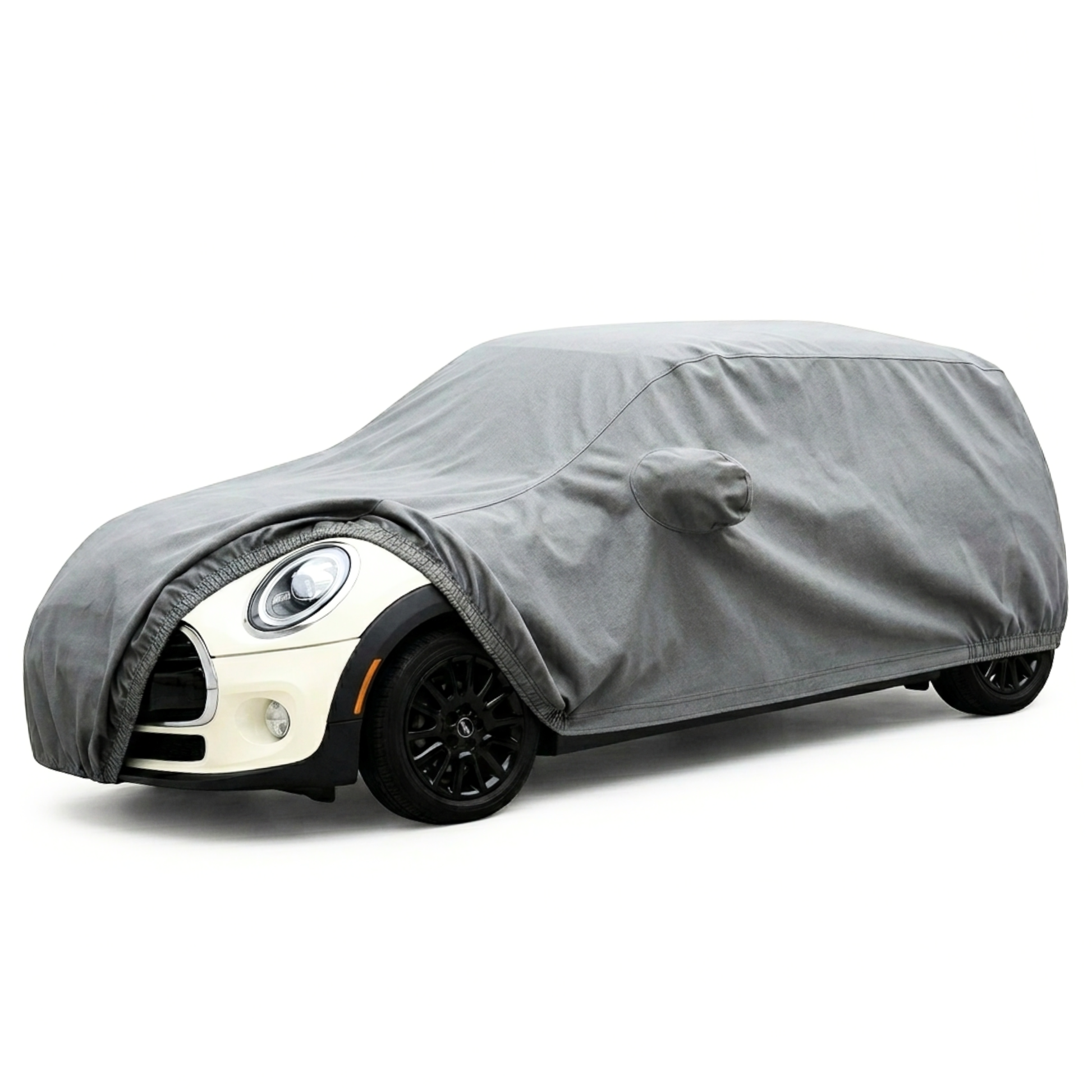 Charcoal grey car cover for Mini Cooper 4 Door, Convertible, Coupe fits up to 158"L, water repellent and UV protected poly 200 fabric
