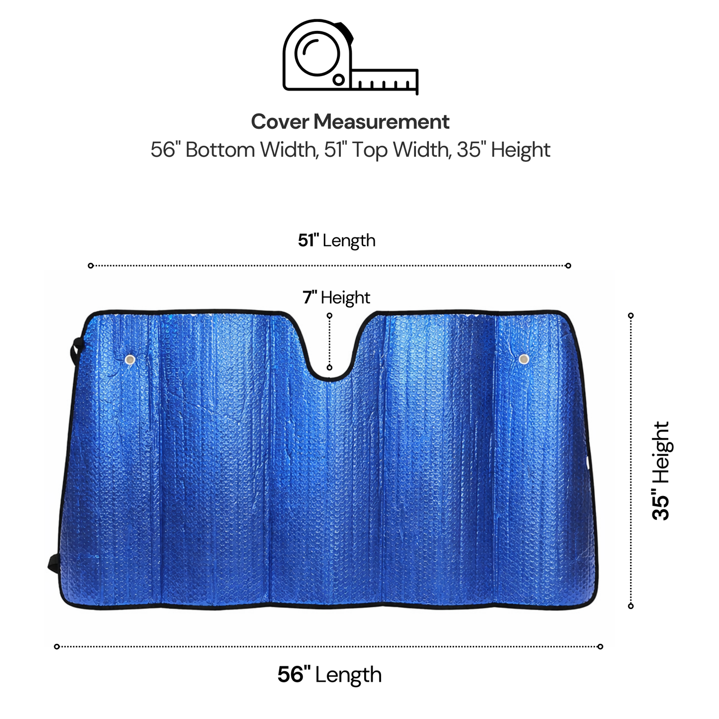 Plasma Coated Car Windshield Sun Shade fits Large Van, RV, Truck - Formosa Covers