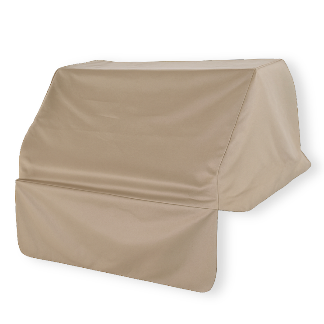 Taupe built-in BBQ outdoor gas grill cover 33 inches with water-resistant polyester fabric and air vents for protection against weather.