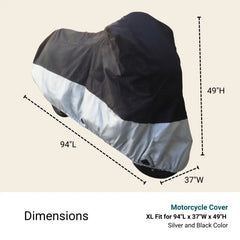 Deluxe Motorcycle Cover All Season & Light Weight (XL) Black