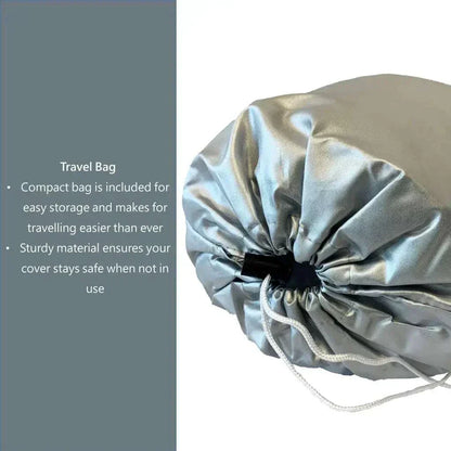 Deluxe Motorcycle Cover with Back Rack Trunk Pouch (L) Black