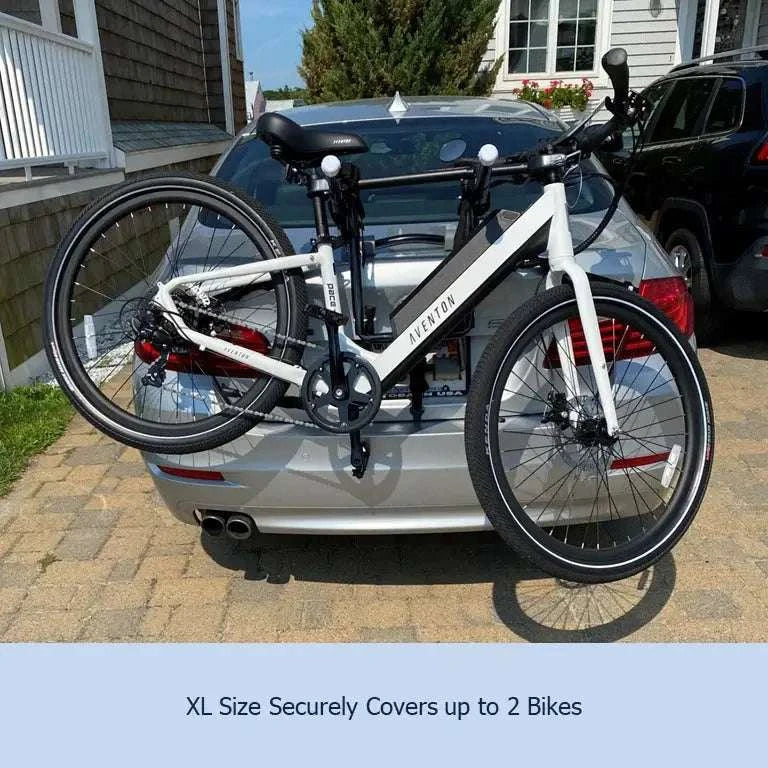 Covered living dual bike rack cover for transport with large translucent ends hotsell