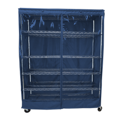 Dusty Blue storage shelving unit cover with see-through panel fitting 60