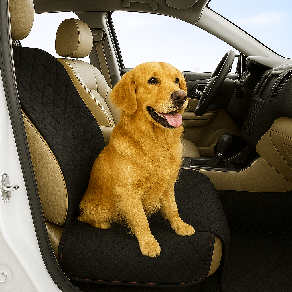 Pet Single Car Seat Cover with Floor Coverage Black