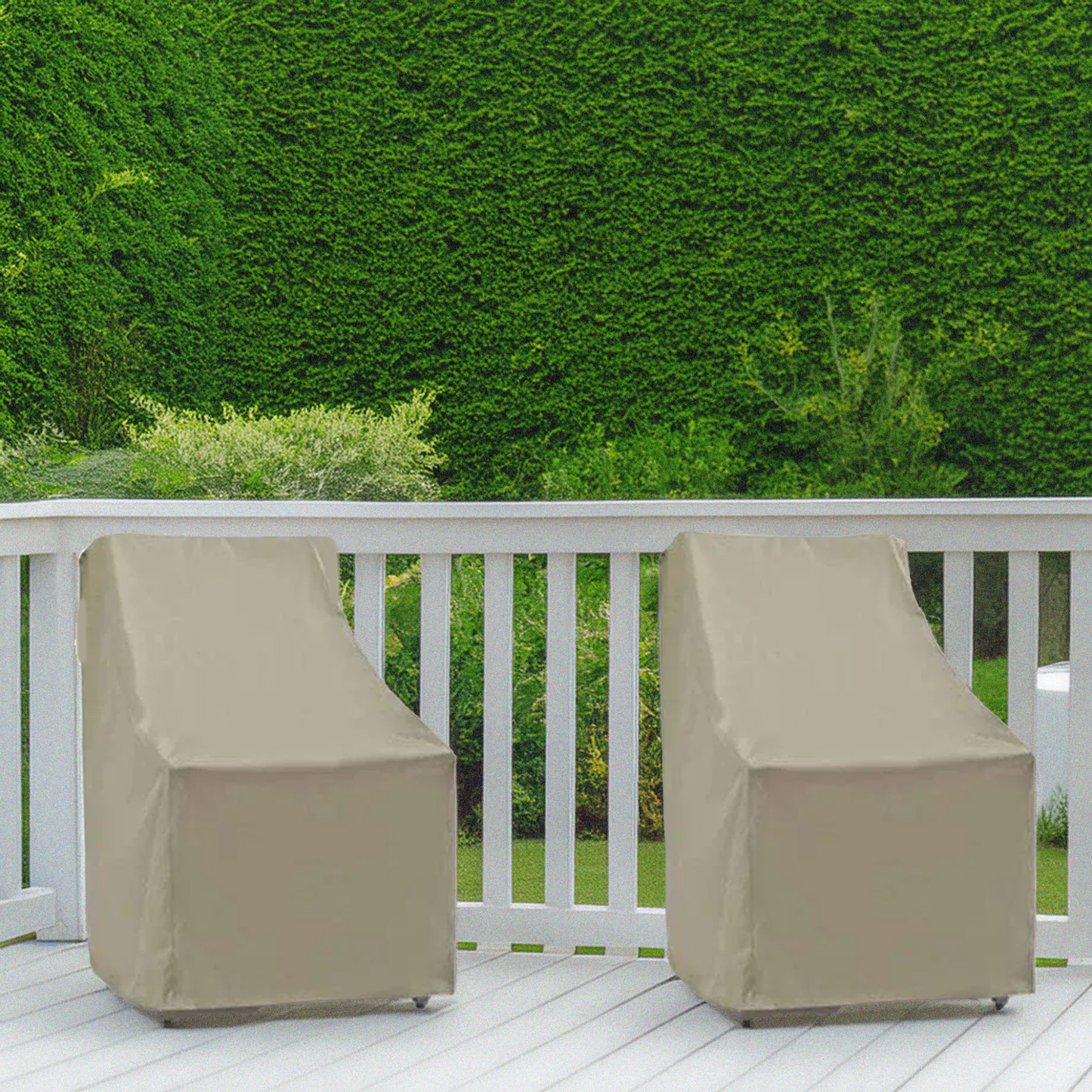 Patio High Back Dining Chair Cover 27"L x 42"H Classic Taupe - Formosa Covers