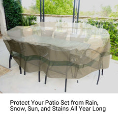 A Formosa Covers Patio Set Cover for an oval or rectangular table (110