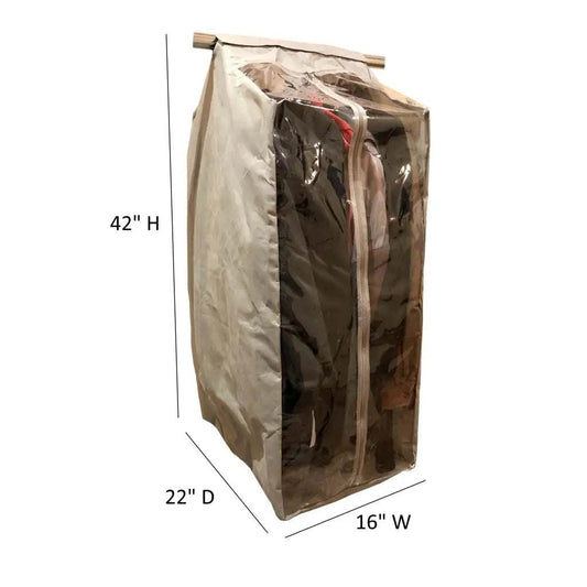 Full Garment Rack Cover Closet Rod 16W x 22D 42H Beige -