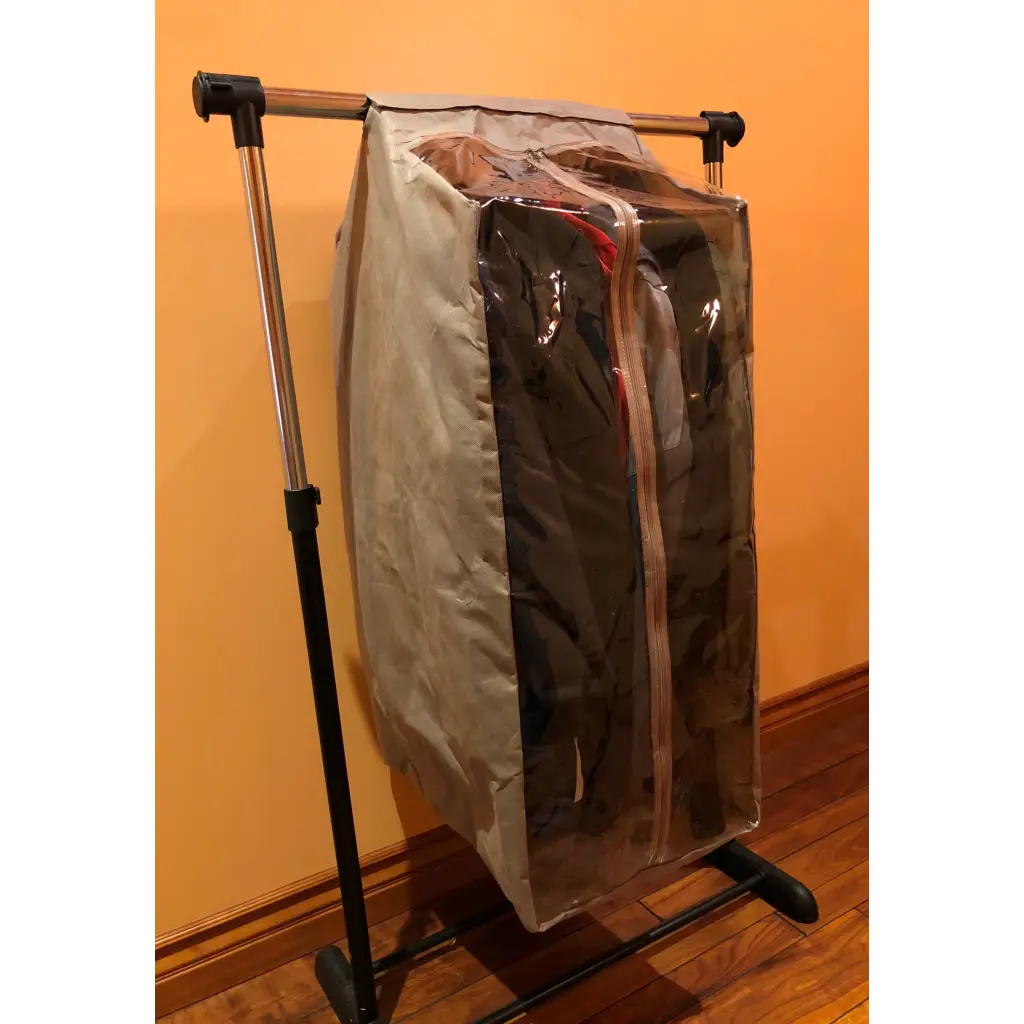 Full Garment Rack Cover Closet Rod 16W x 22D 42H Beige -