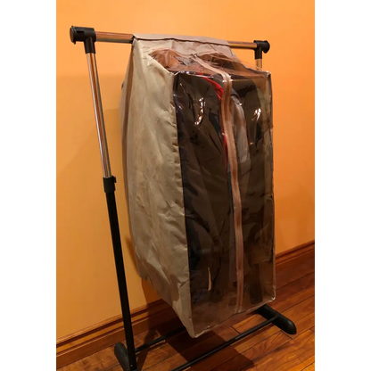 Full Garment Rack Cover Closet Rod 16W x 22D 42H Beige -