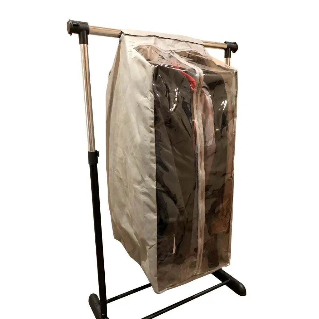 Full Garment Rack Cover Closet Rod 16W x 22D 42H Beige -