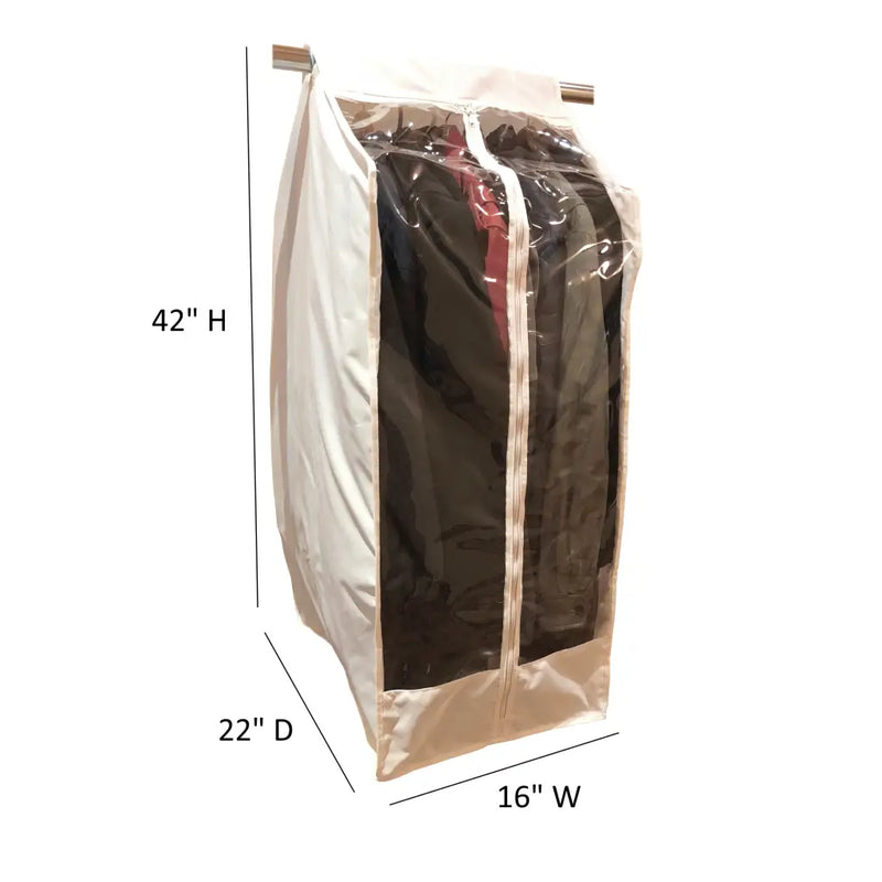 Full Garment Rack Cover Closet Rod 16W x 22D 42H Off White -