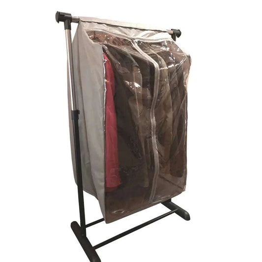 Full Garment Rack Cover Closet Rod 24W x 22D 42H Beige -