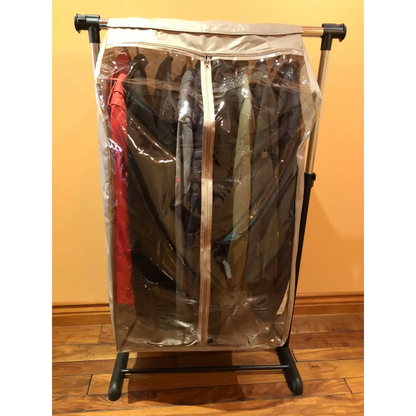 Full Garment Rack Cover Closet Rod 24W x 22D 42H Beige -