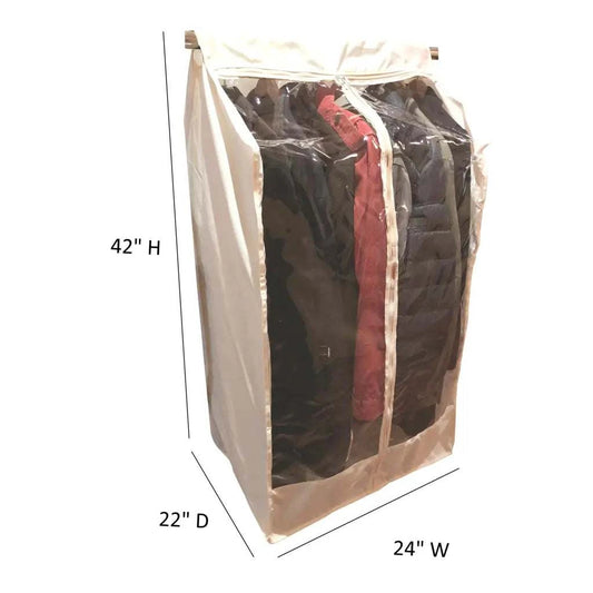 Full Garment Rack Cover Closet Rod 24W x 22D 42H Off White -