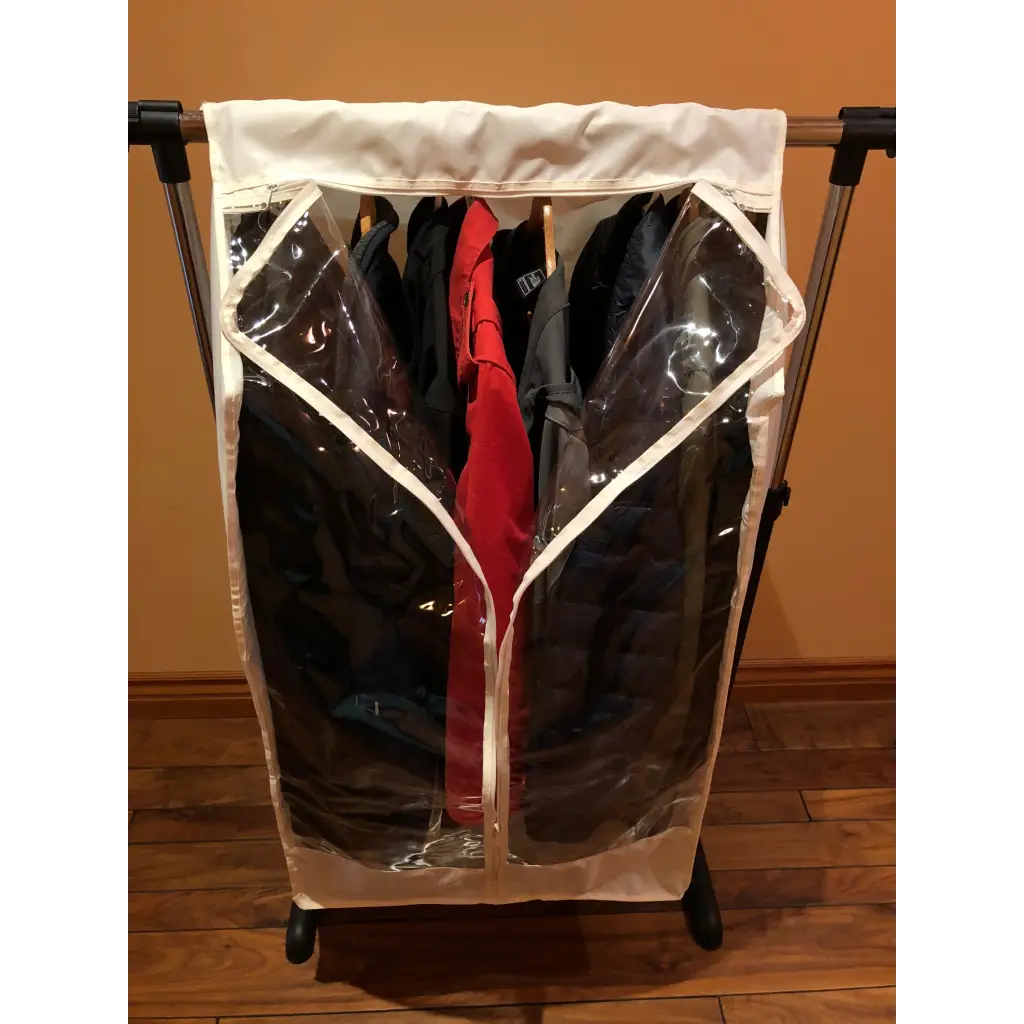 Full Garment Rack Cover Closet Rod 24W x 22D 42H Off White -