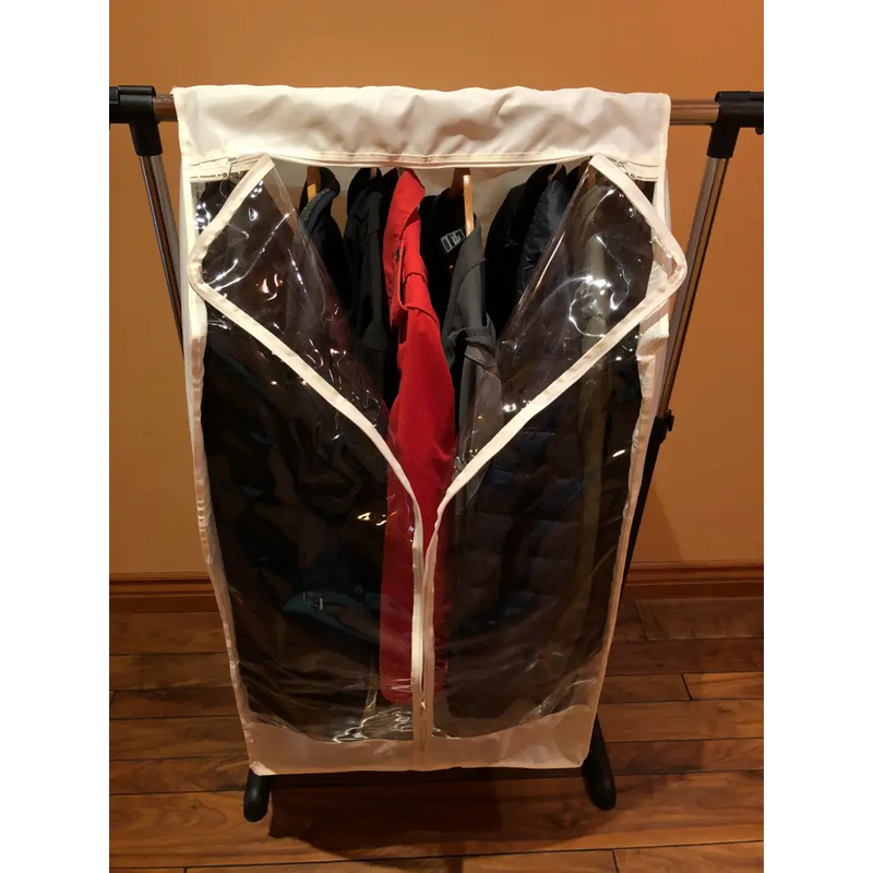Full Garment Rack Cover Closet Rod 24W x 22D 42H Off White -