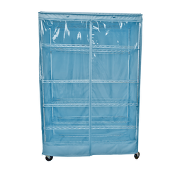 Storage Shelving Unit Cover in Glacier Blue with see-through panel, fits 48