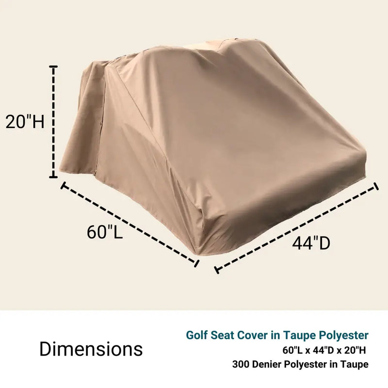Golf Cart Seat Cover in Taupe 300 Denier Polyester - Covers