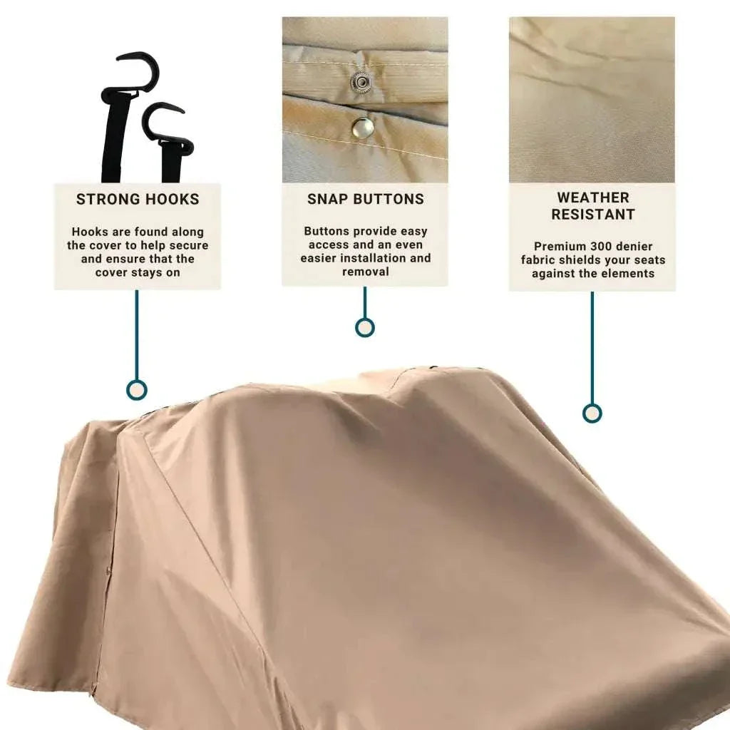 Golf Cart Seat Cover in Taupe 300 Denier Polyester - Covers
