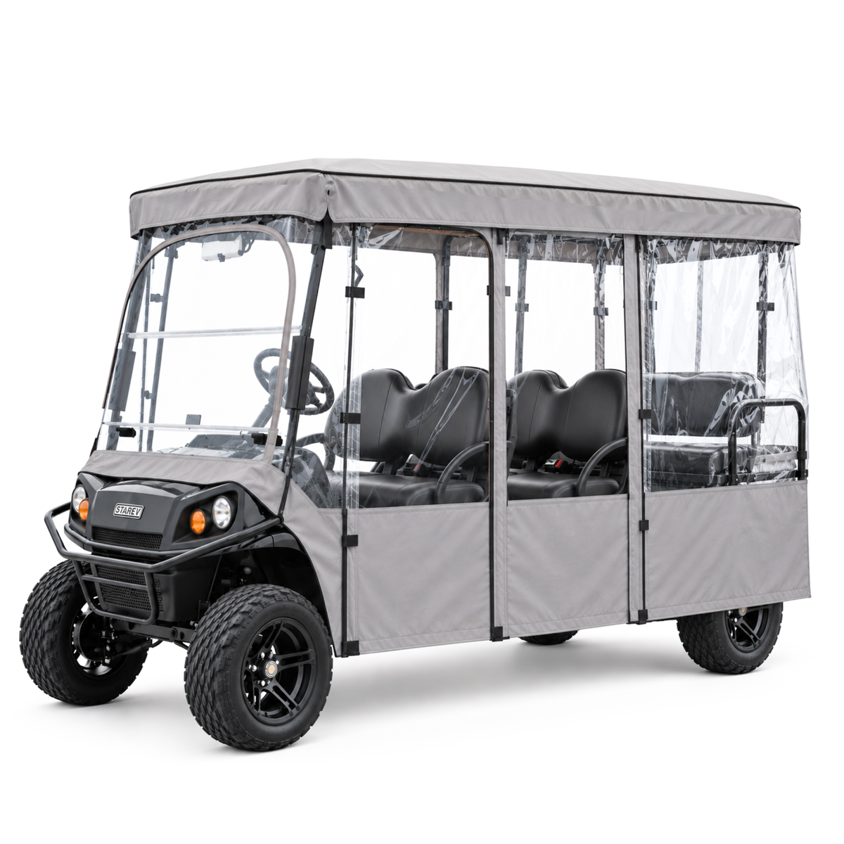 6 Passenger Driving Enclosure Golf Cart Cover fits EZGO 4+2 Bench - Formosa Covers