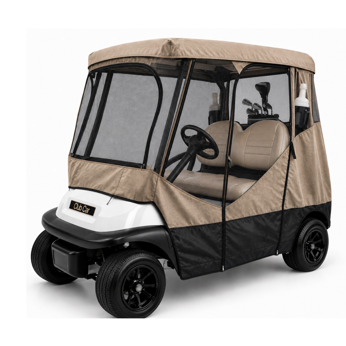 2 Passenger Golf Cart Mesh Driving Enclosure Cover with Mosquito Netting - Formosa Covers