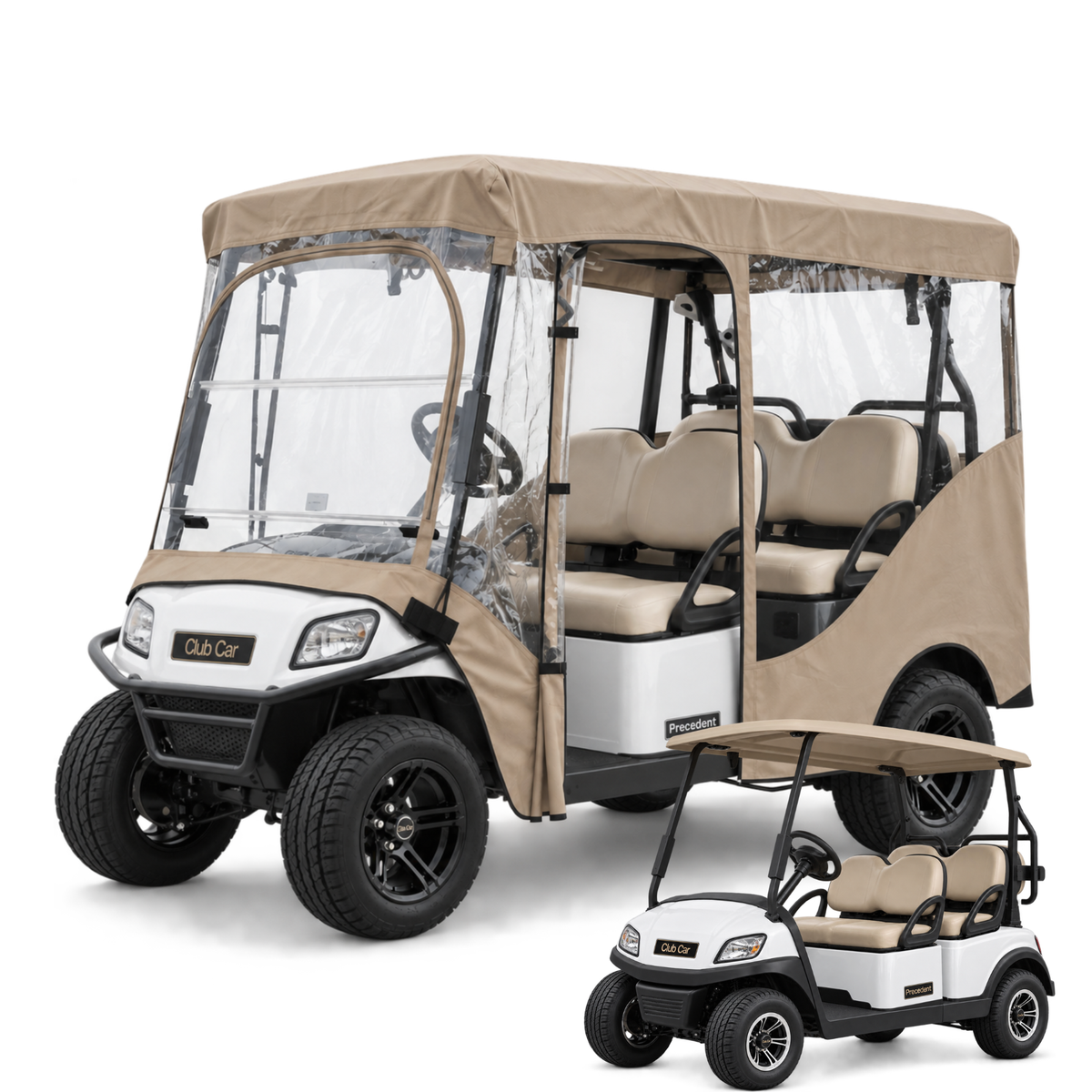 Club Car Golf Cart Enclosure, 4 Passenger Long Roof 80" [Fits Precedent, DS, Onward, Tempo]