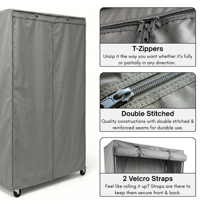 Storage Shelving Unit Cover, fits racks 72"W x 18"D x 72"H in Grey - Formosa Covers
