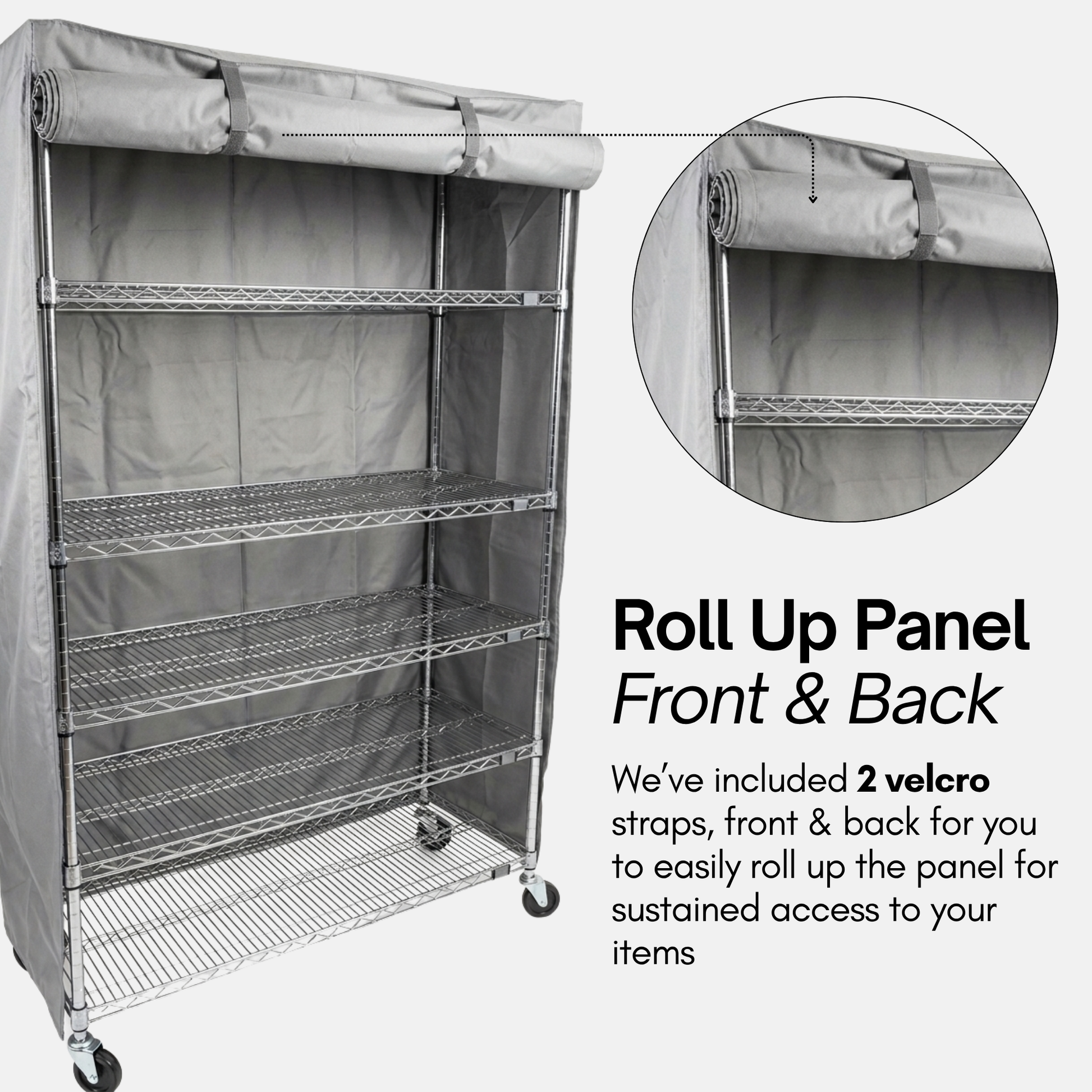 Storage Shelving Unit Cover, fits racks 72"W x 24"D x 75"H in Grey - Formosa Covers
