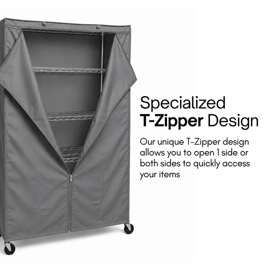 Storage Shelving Unit Cover, fits racks 72"W x 24"D x 75"H in Grey - Formosa Covers