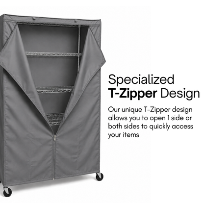Storage Shelving Unit Cover, fits racks 72"W x 24"D x 75"H in Grey - Formosa Covers
