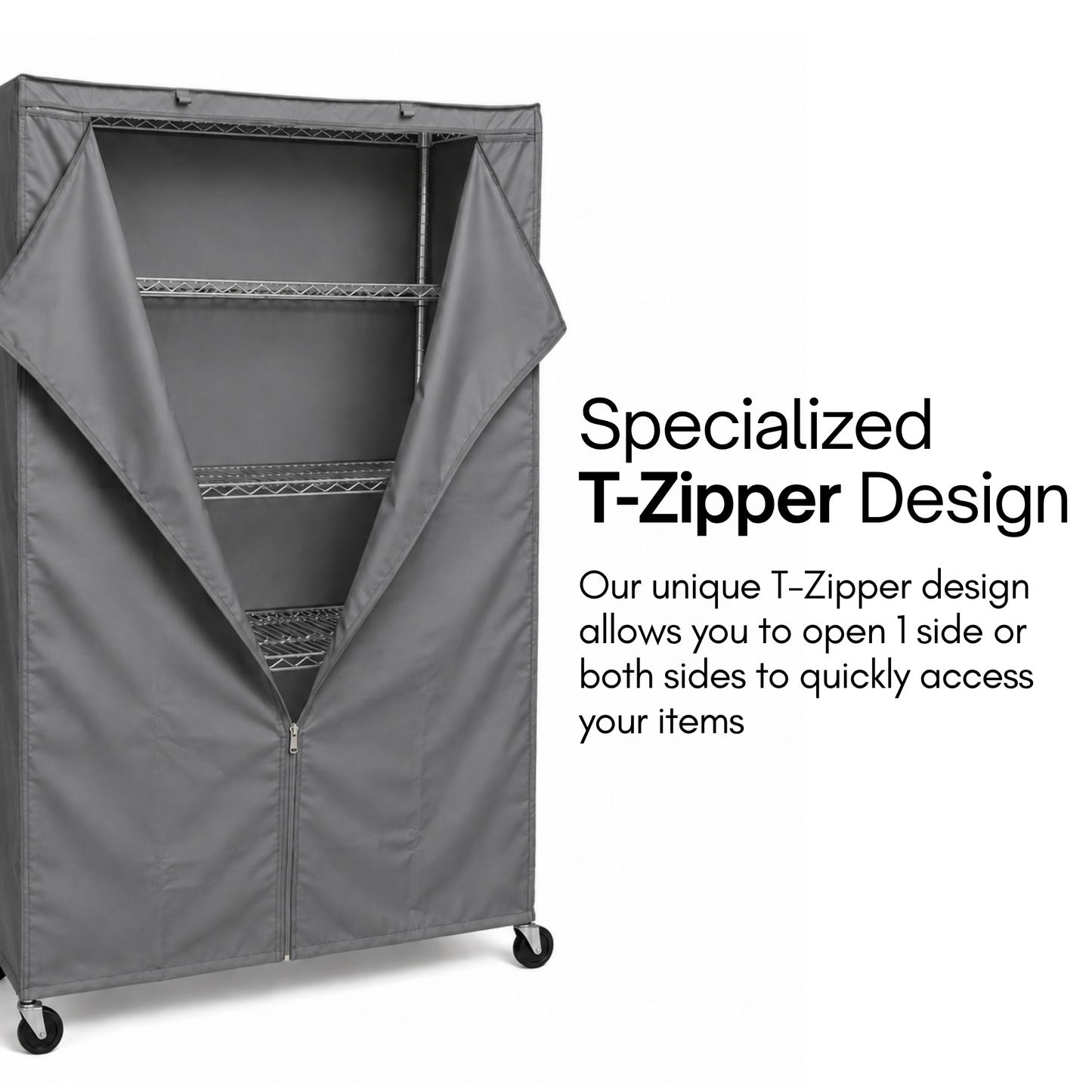 Storage Shelving Unit Cover, fits racks 72"W x 18"D x 72"H in Grey - Formosa Covers