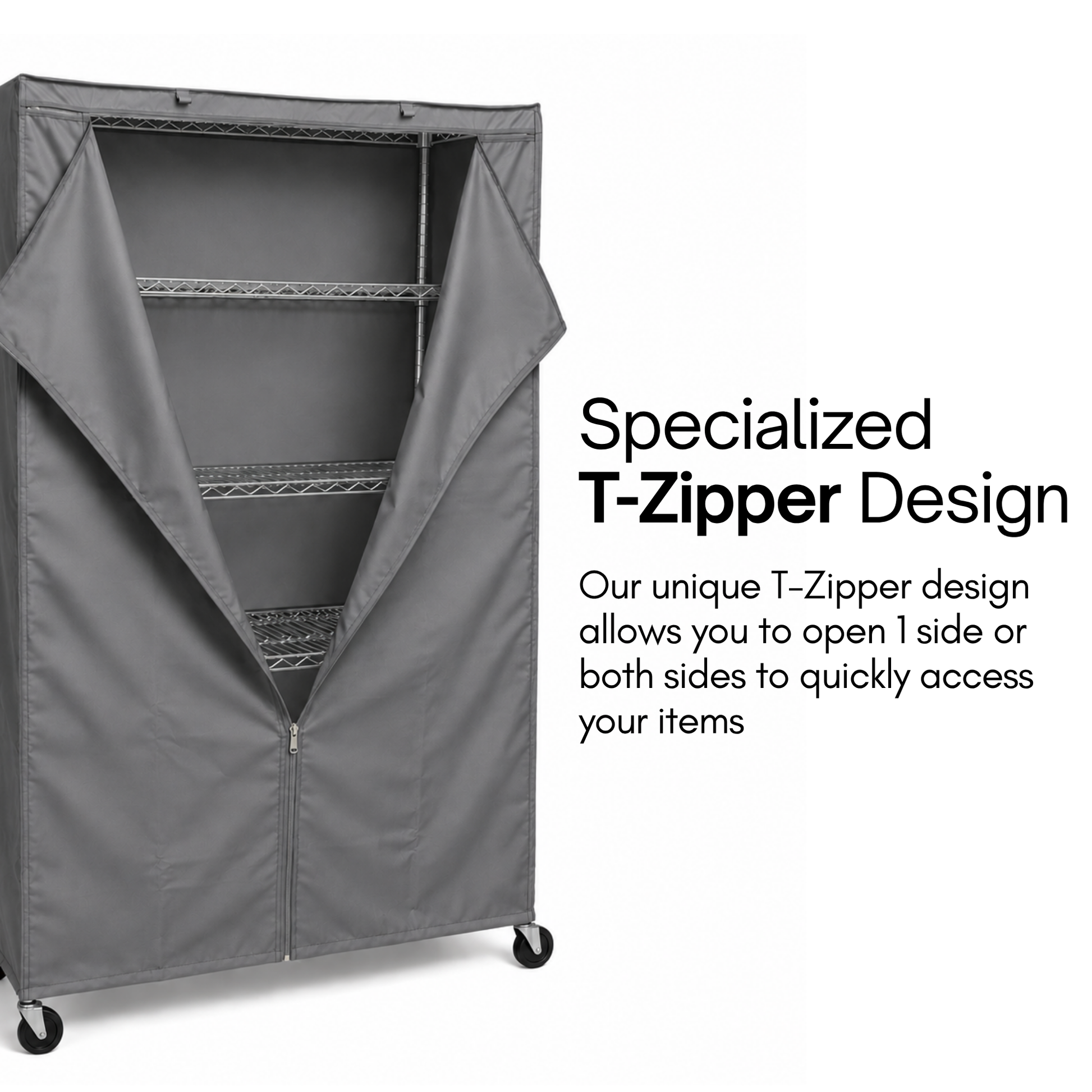 Storage Shelving Unit Cover, fits racks 72"W x 18"D x 72"H in Grey - Formosa Covers