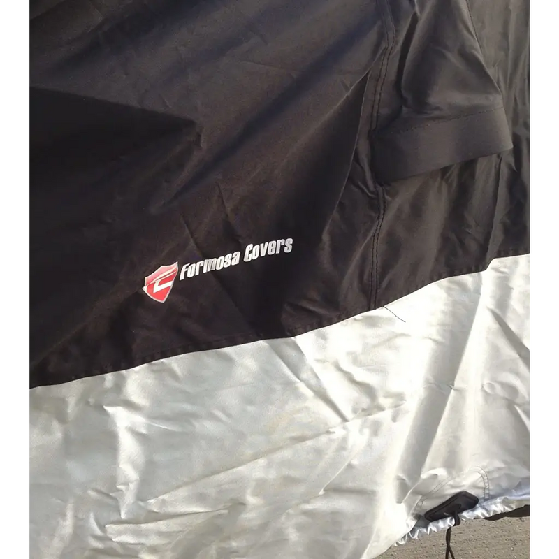 Heavy Duty Motorcycle Cover with Cable & Lock (L) Black -