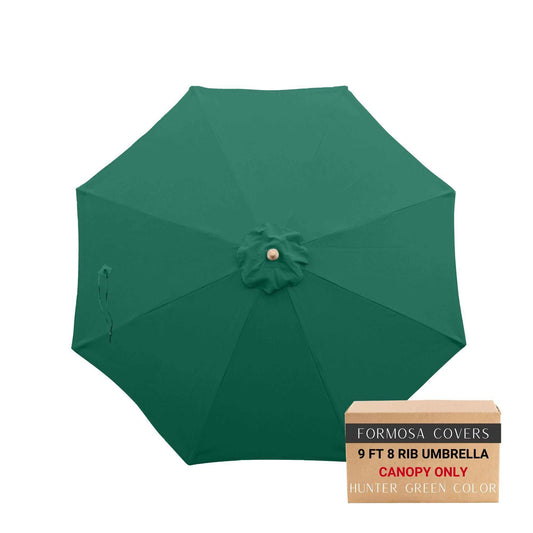 9ft market patio umbrella 8 rib replacement canopy in hunter green.