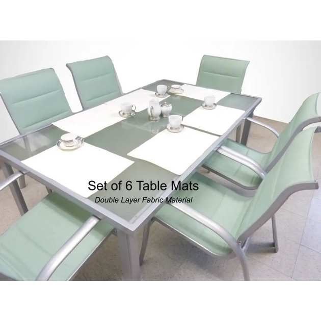 indoor or Outdoor Patio Placemat Table Mat Off White Set Of 6 Formosa