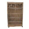 Khaki storage shelving unit cover with clear PVC side panel, fits 48