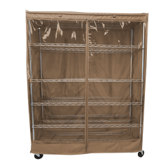 Storage shelving unit cover with see-through panel, fits 60