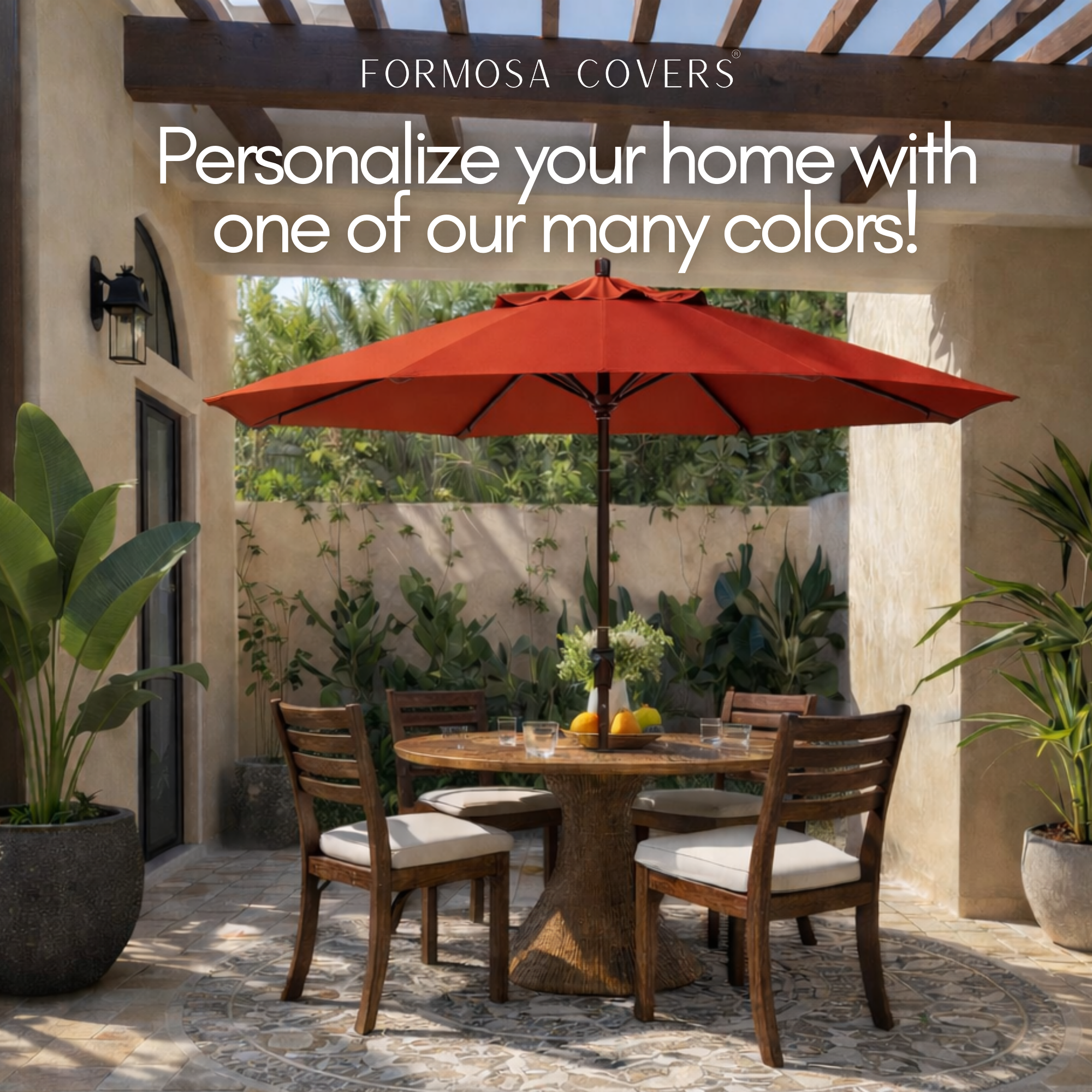 7.5 ft Market Patio Umbrella 6 Rib Replacement Canopy Red - Formosa Covers